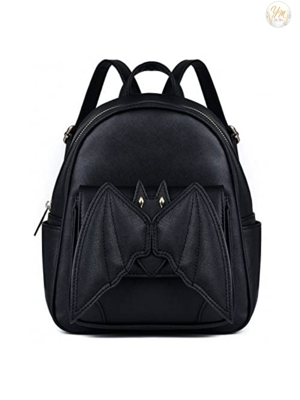 Gothic Bat Mini Backpack Faux Leather Purse with Wings Women Travel Daypack